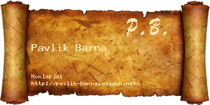 Pavlik Barna névjegykártya